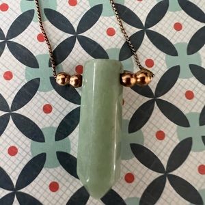 Alex and Ani Adjustable chain station necklace with jade obelisk